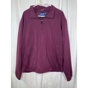 1990s Polo Ralph Lauren Golf Maroon Country Club Prep Old Money Windbreaker XL